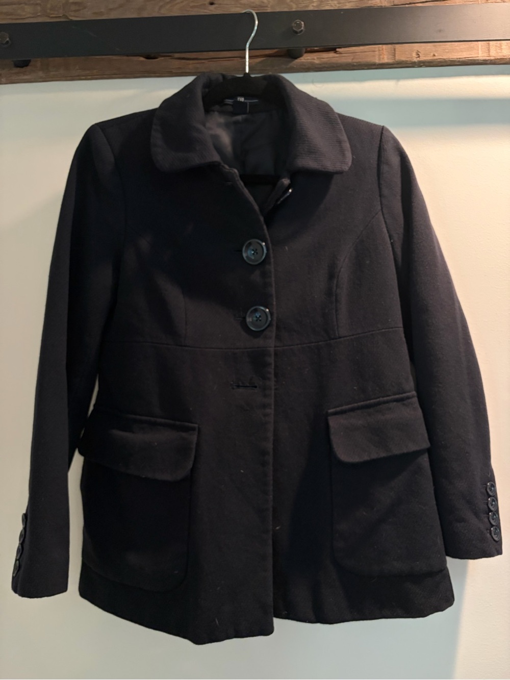 GAP Navy Blue Women's Peacoat with Large Button Front